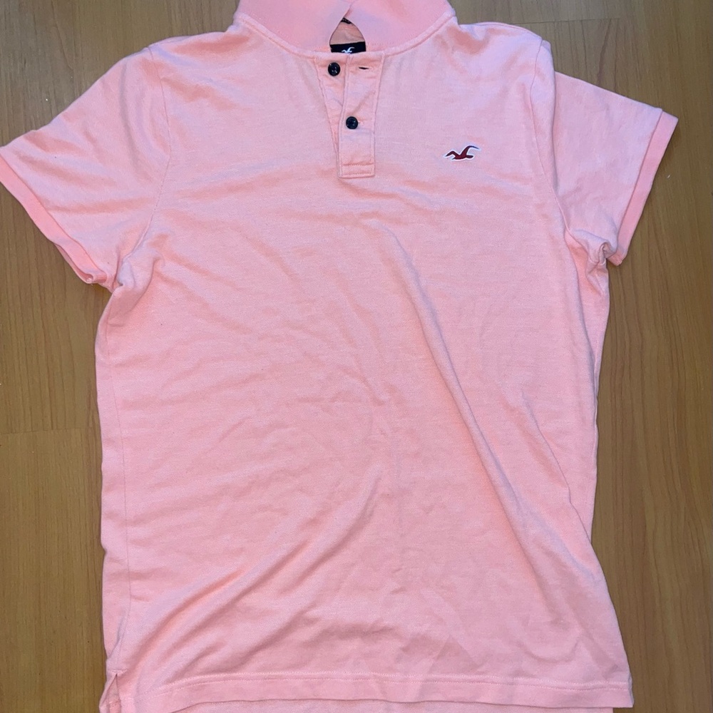 Hollister Men's Pink Polo Shirt